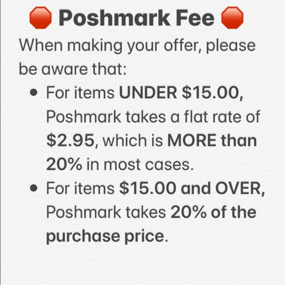 🤑Poshmark Fee when marking offers🤑